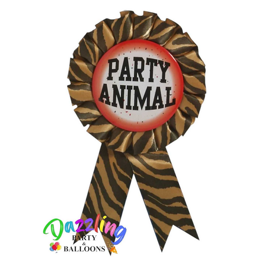 Party Animal Tiger Award Pin Ribbon Badge