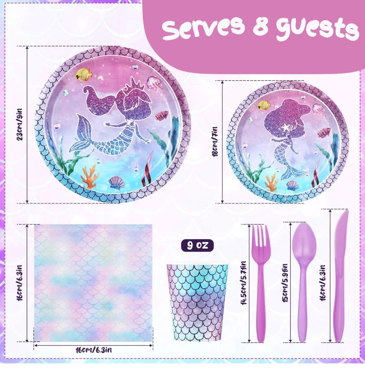 Grab 'n Go Party Pack Mermaids for 8 Guests