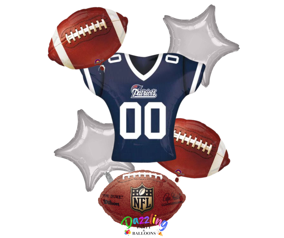 NFL Football New England Patriots Foil Jersey Balloon Bouquet