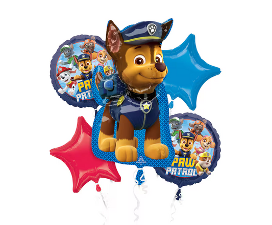 Anagram Paw Patrol Chase Balloon Bouquet Arrangement 5 Foil Balloons Party Decor