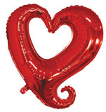 Red 36" Swirly Heart Valentines Day Love Mylar Foil Balloon