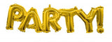 Gold Party! Script Mylar Foil Balloon 17" x 41"