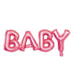 Pink Air-Filled 33" Baby Word Script Mylar Foil Balloon Decor