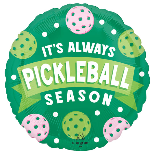 It's Always Pickleball Season 18" Foil Balloon