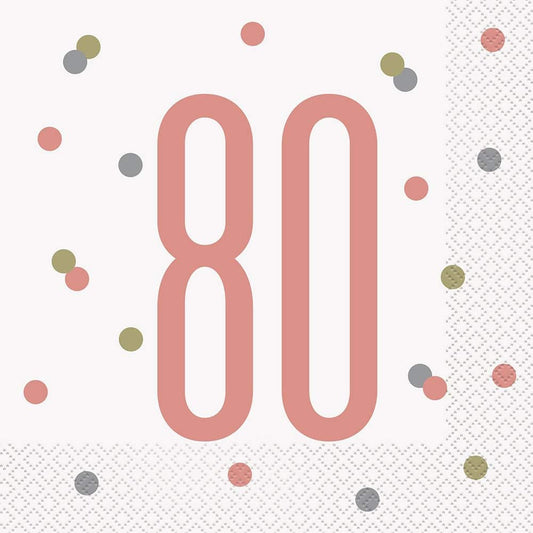 80 Rose Gold Party Luncheon Napkins 16 Pack