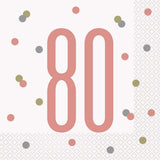 80 Rose Gold Party Luncheon Napkins 16 Pack