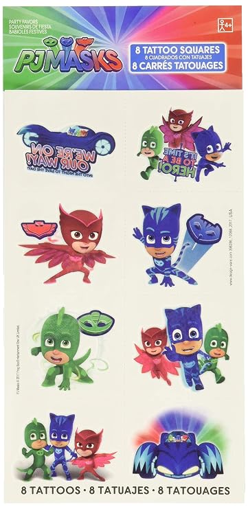 PJ Masks Temporary Tattoos Party Favors