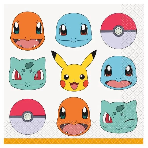 Pokemon Pikachu Luncheon Napkins  - 16 Pack