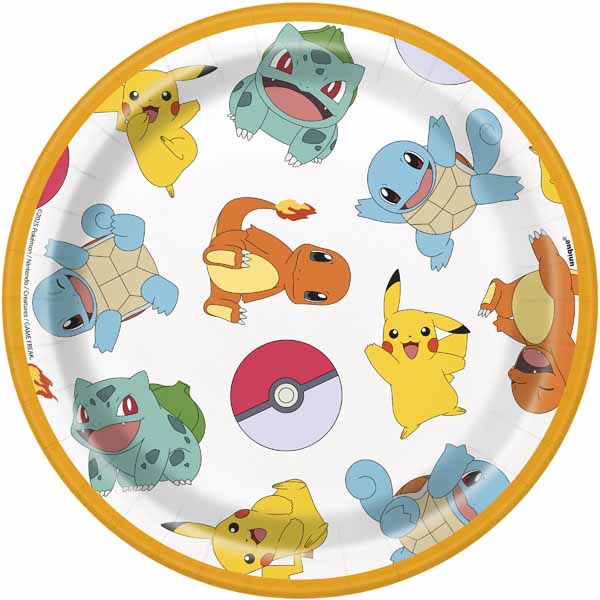 Pokemon 7" Paper Plates 8/CT