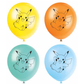 Four balloons with Pikachu illustrations on a white background