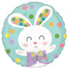 Polka Dots Easter Bunny Foil Balloon 18"