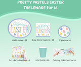 Pretty Pastels Easter Tableware Set for 16 Guests