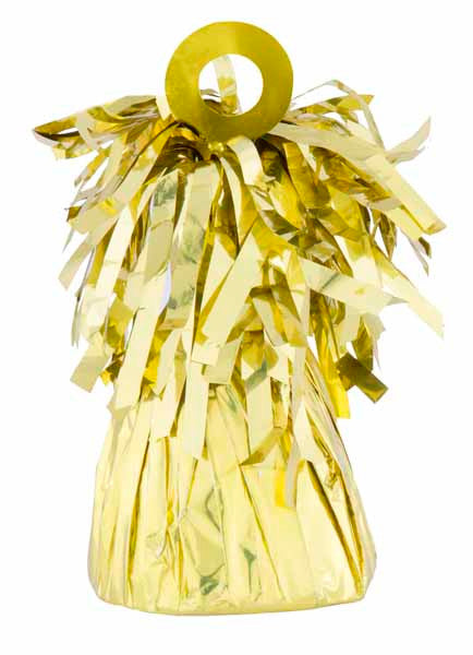 Yellow foil balloon weight