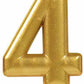 Gold Metallic Numeral Birthday Party Cake Candle #4 Number Four