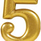 Gold Metallic Numeral Birthday Party Cake Candle #5 Number Five
