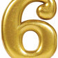 Gold Metallic Numeral Birthday Party Cake Candle #6 Number six