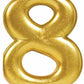Gold Metallic Numeral Birthday Party Cake Candle #8 Number eight