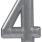Silver Metallic Numeral Birthday Party Cake Candle #4 Number Four
