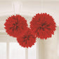 16" Deluxe Red Fluffy Tissue Party Decorations