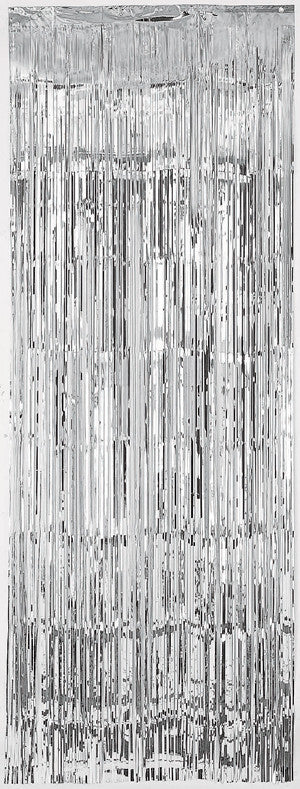 Silver Fringe Decorative Party Door Curtain 8'