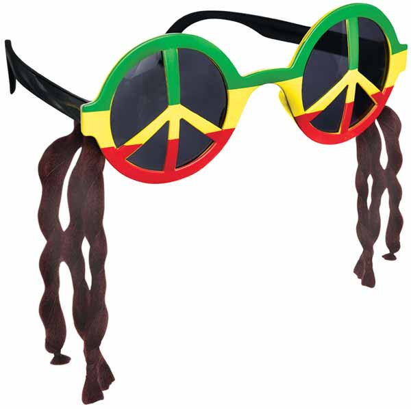 Fun Rasta Peace & Love Sunglasses Party Novelties