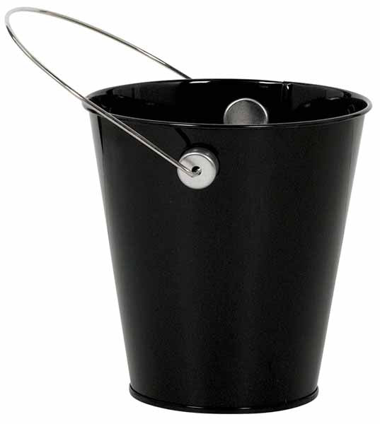 Jet Black Decorative Bucket 4.5"