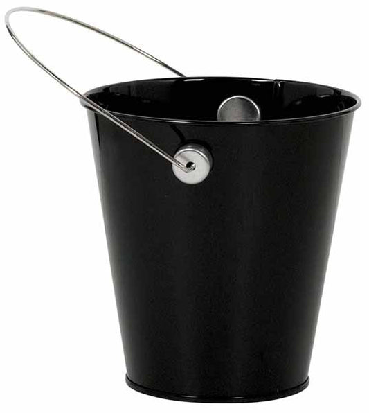 Jet Black Decorative Bucket 4.5"
