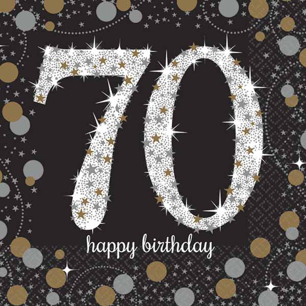 70th birthday drink napkins