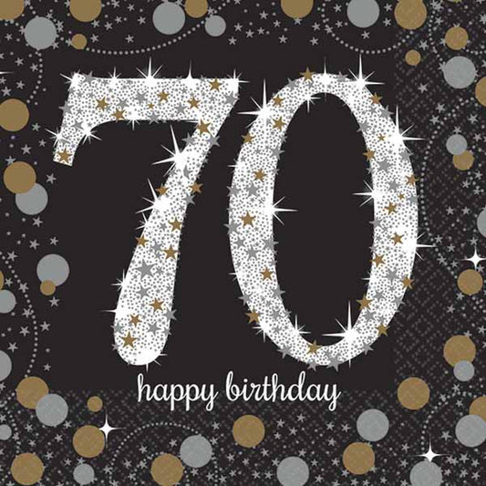 70th birthday drink napkins