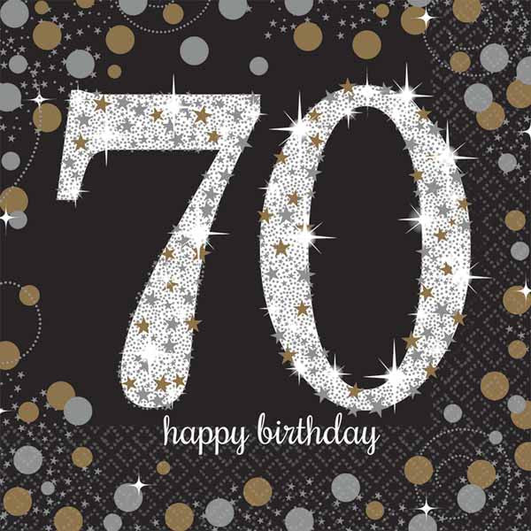 70th birthday luncheon napkins