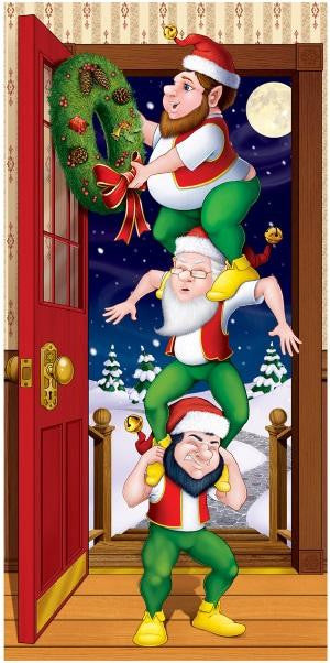 Workshop Elves Hanging Wreath Door Decor