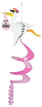 It's A girl Wind Spinner Stork Announcement Yard Decoration