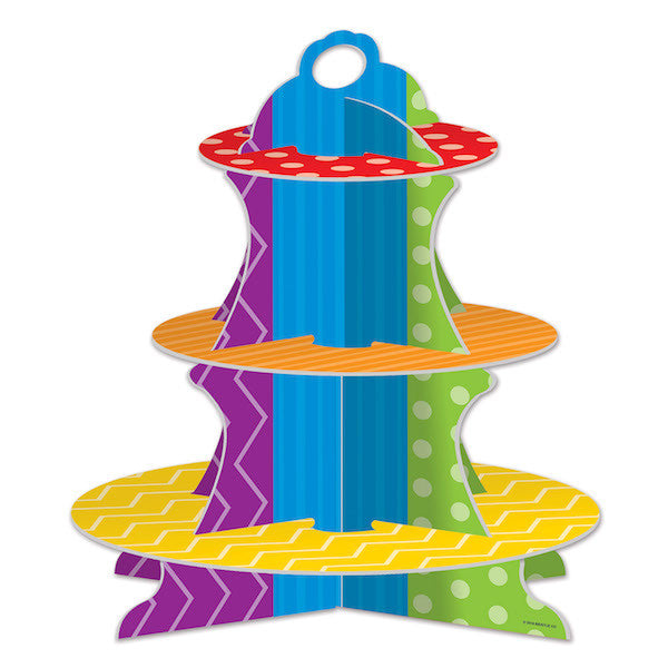 Dots & Stripes Colorful Cupcake Stand Party Decor