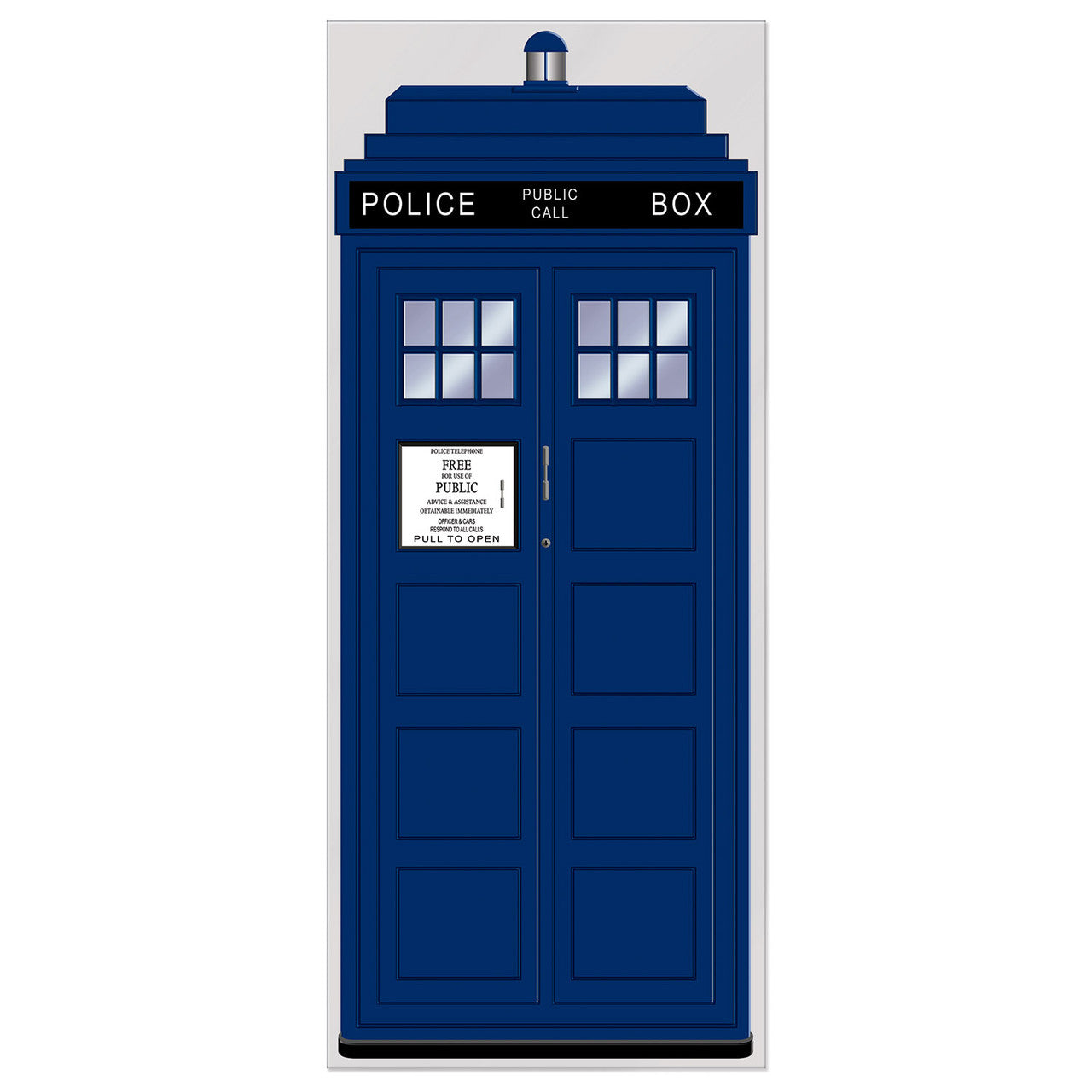 Police Call Box Entrance Door Cover 30" x 6' Indoor/Outdoor Decor