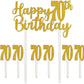 Happy 70th Birthday Gold Glitter Cake Topper 7 PCS