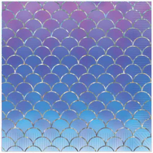 Shimmery Mermaid Scales Party Luncheon Napkins 16 Pack