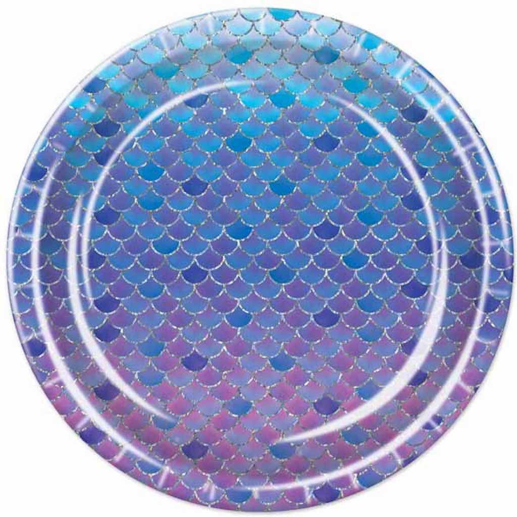 Shimmery Mermaid Scales Birthday Party Dinner Plates 8 Pack