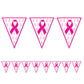 pink ribbon breast cancer awareness pennant banner