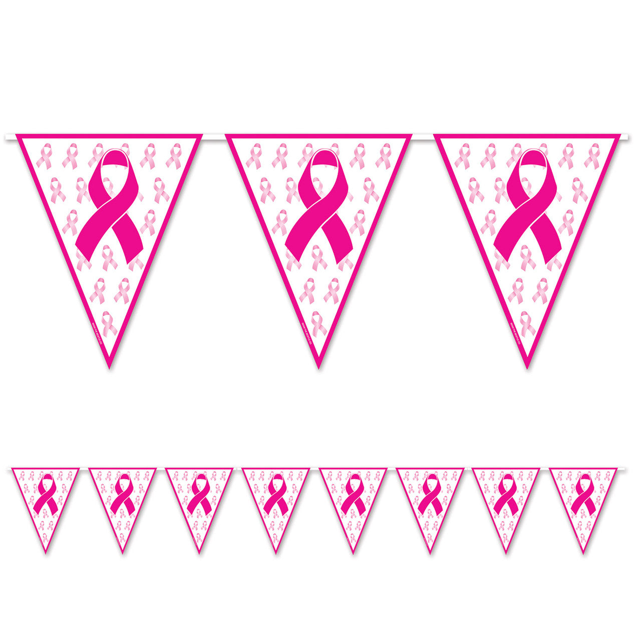 pink ribbon breast cancer awareness pennant banner