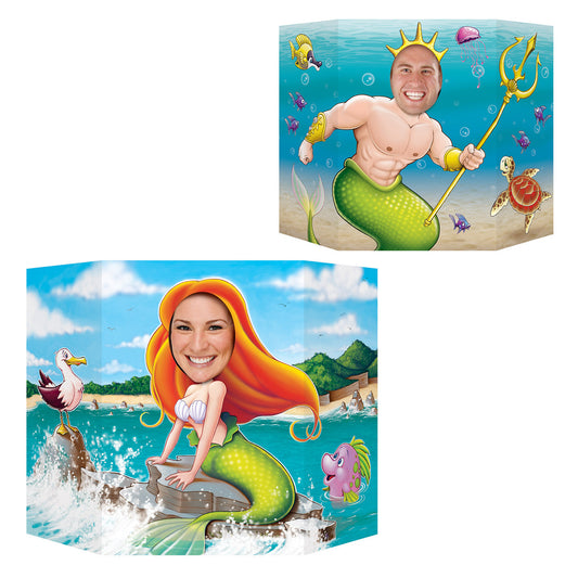 Mermaid Photo Prop Fun Frame Prop Selfie Double Sided