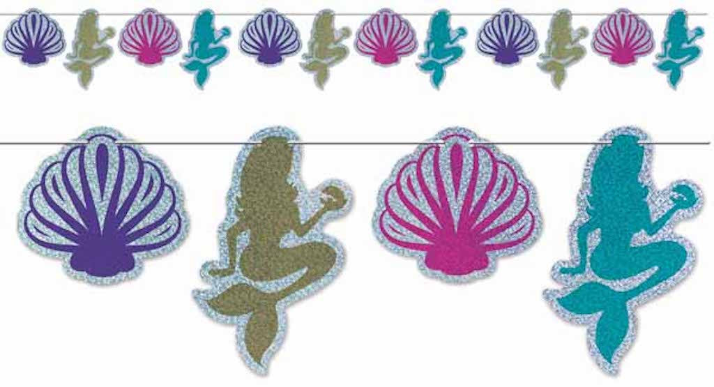 Mermaid and Seashell Party Streamer Garland Decoration