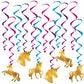 Gold Unicorn Whirls Metallic Spiral Birthday Party Decorations