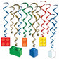 Building Blocks Whirls Party Decorations Wall Decor 12 PCS