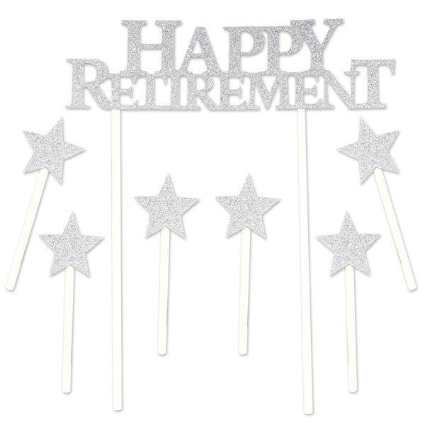Happy Retirement Glitter Cake Topper