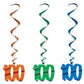 Number 100 Whirls Metallic Spiral 100th Birthday Anniversary Party Decorations
