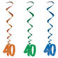 Number 40 Whirls Metallic Spiral 40th Birthday Anniversary Party Decorations