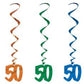 Number 50 Whirls Metallic Spiral 50th Birthday Anniversary Party Decorations
