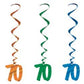 Number 70 Whirls Metallic Spiral 70th Birthday Anniversary Party Decorations