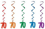 Number 70 Whirls Metallic Spiral 70th Birthday Anniversary Party Decorations