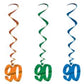Number 90 Whirls Metallic Spiral 90th Birthday Party Decorations